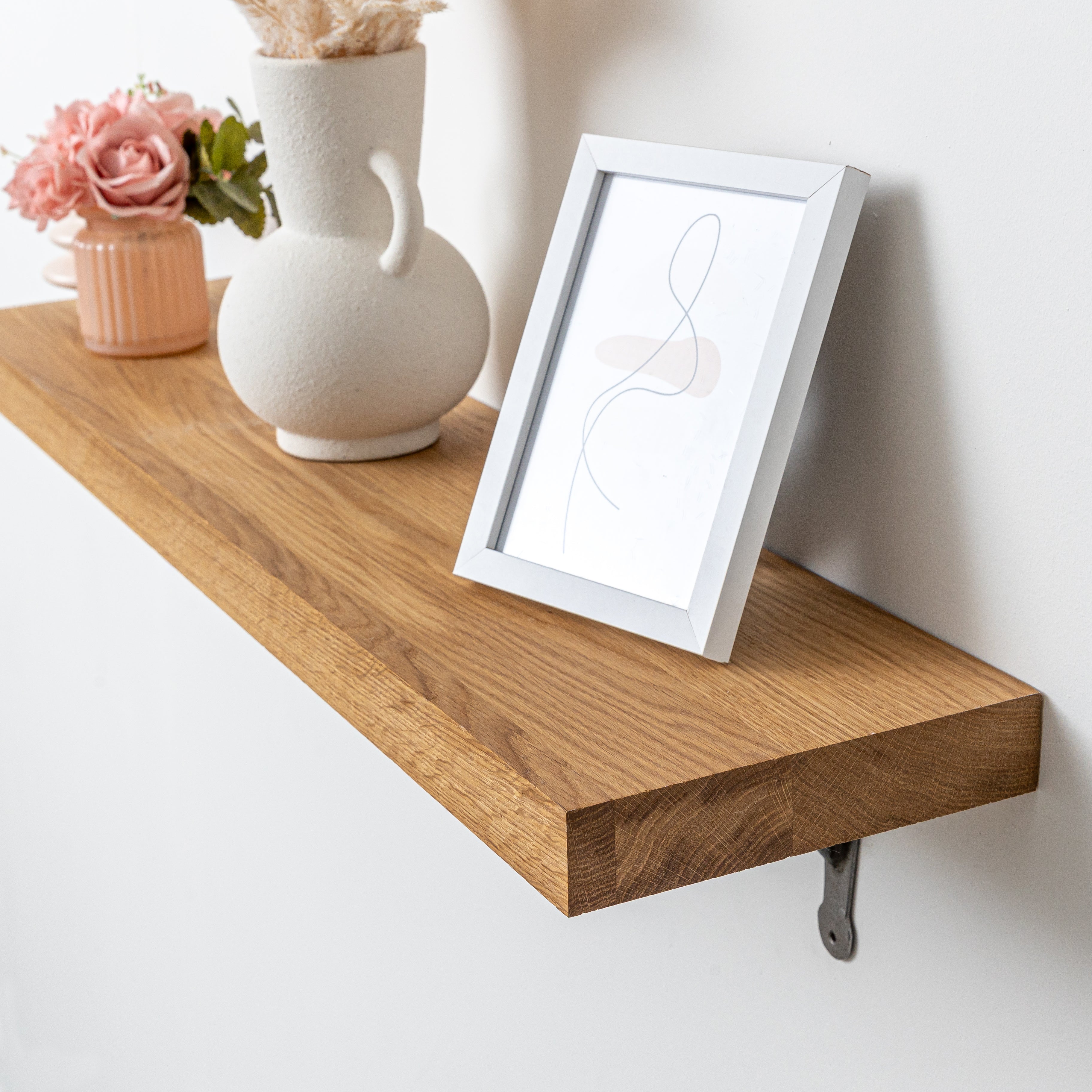 40mm prime oak plank shelf 1