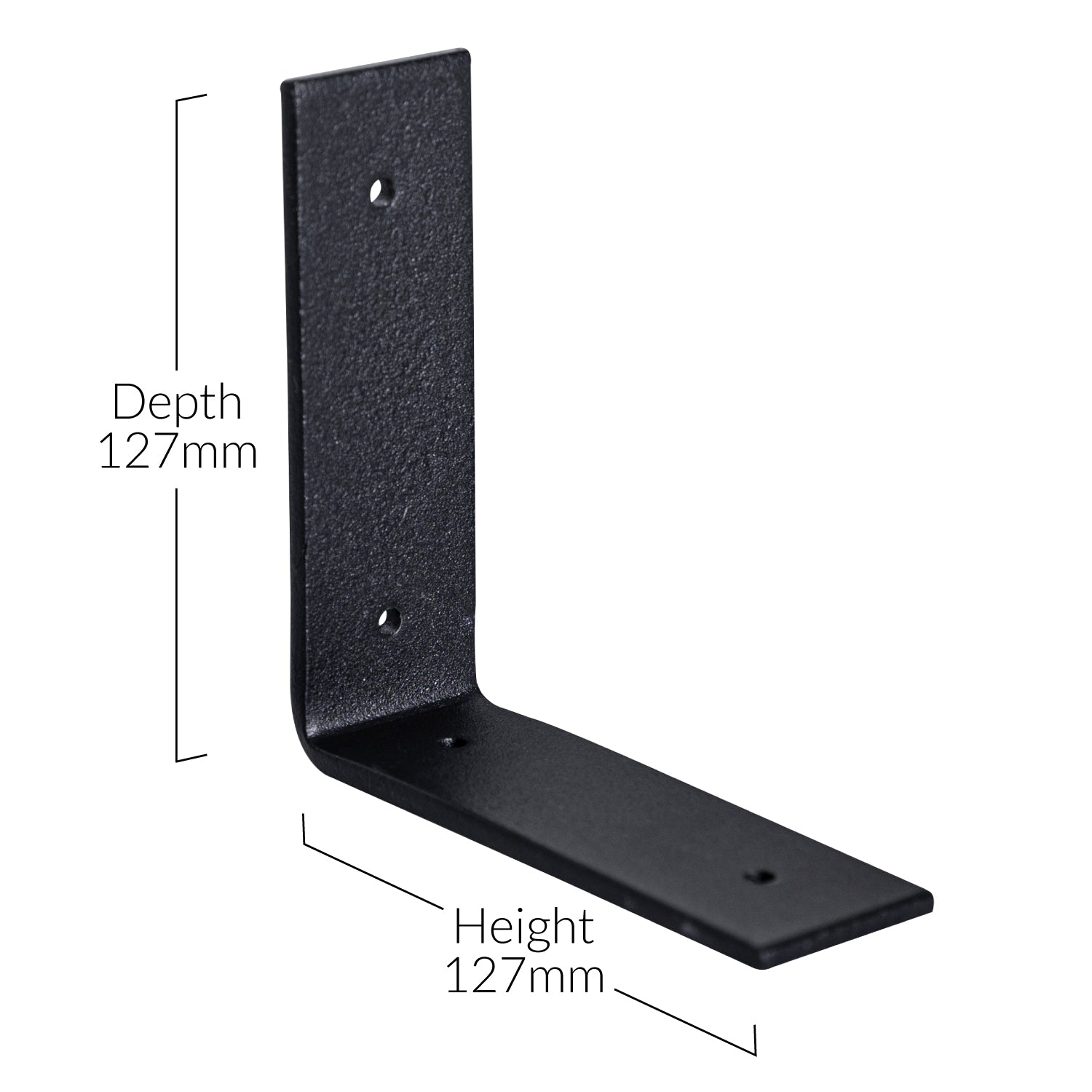 Black Flat-Style Scaffolding Brackets for 150mm depth shelves (dimensions)