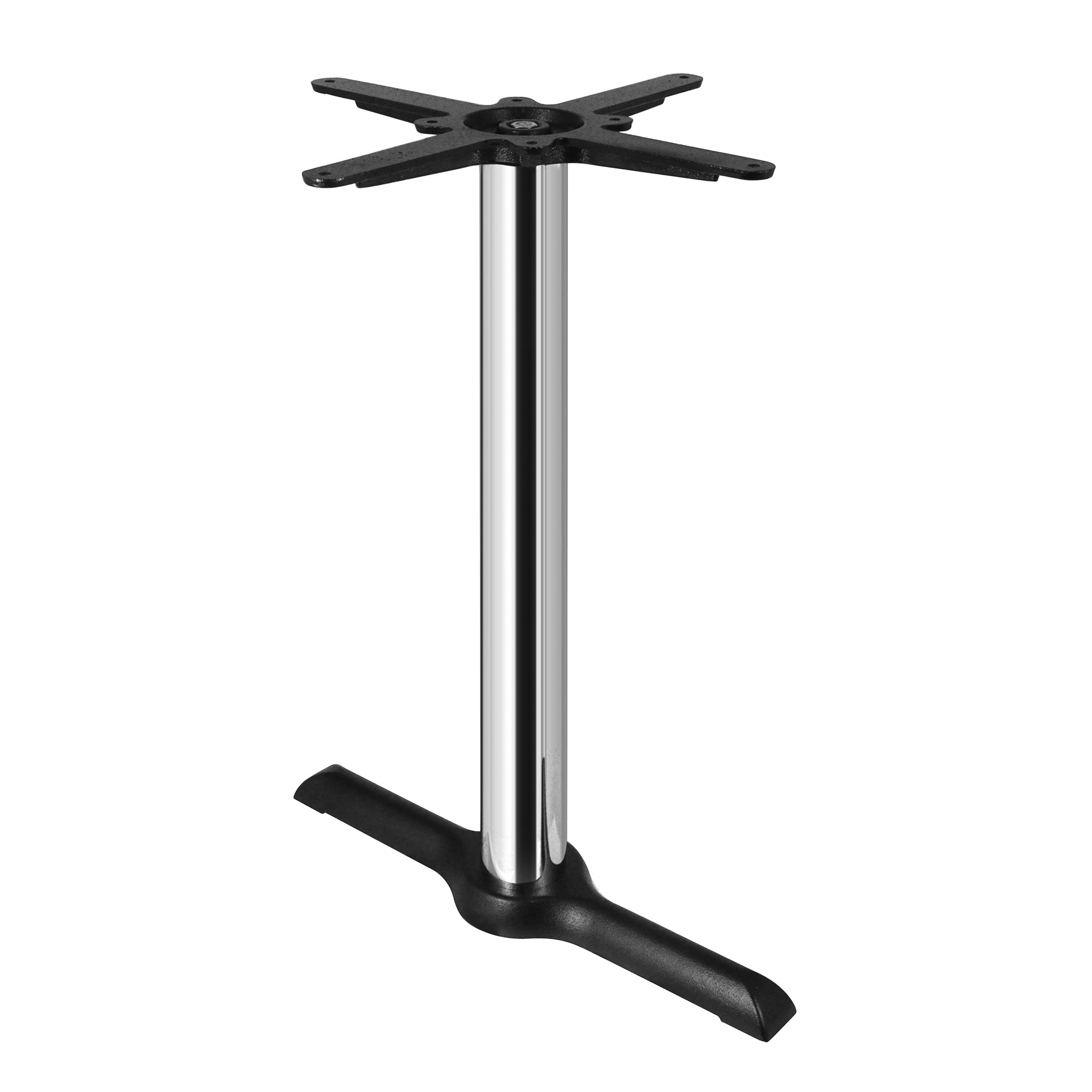 chrome twin pedestal table base