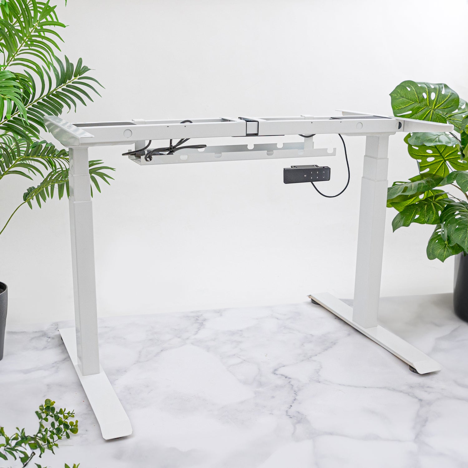 domli d2 Premium Dual Motor White Standing Desk Frame