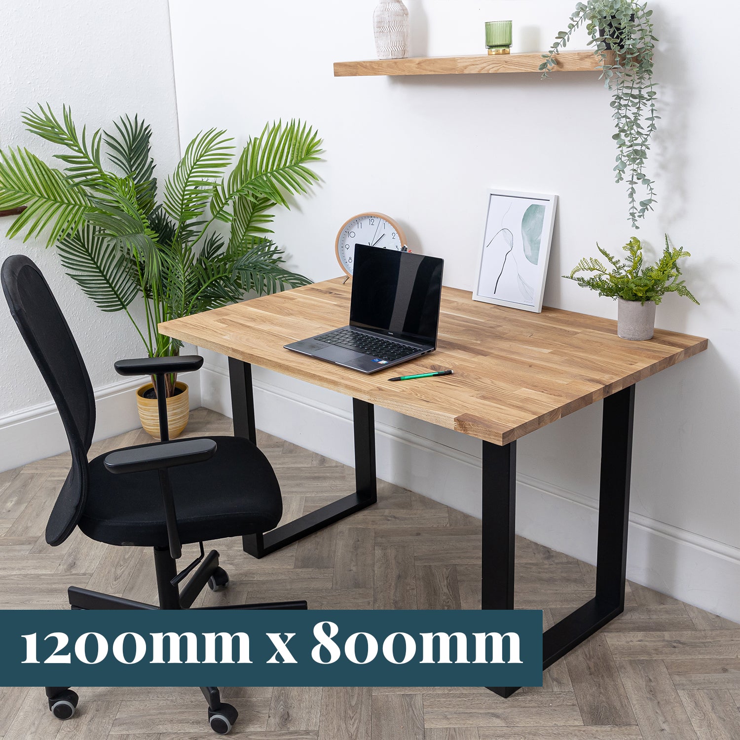 Oak Wooden Desk - 27mm thick desktop #length_1200mm depth_800mm