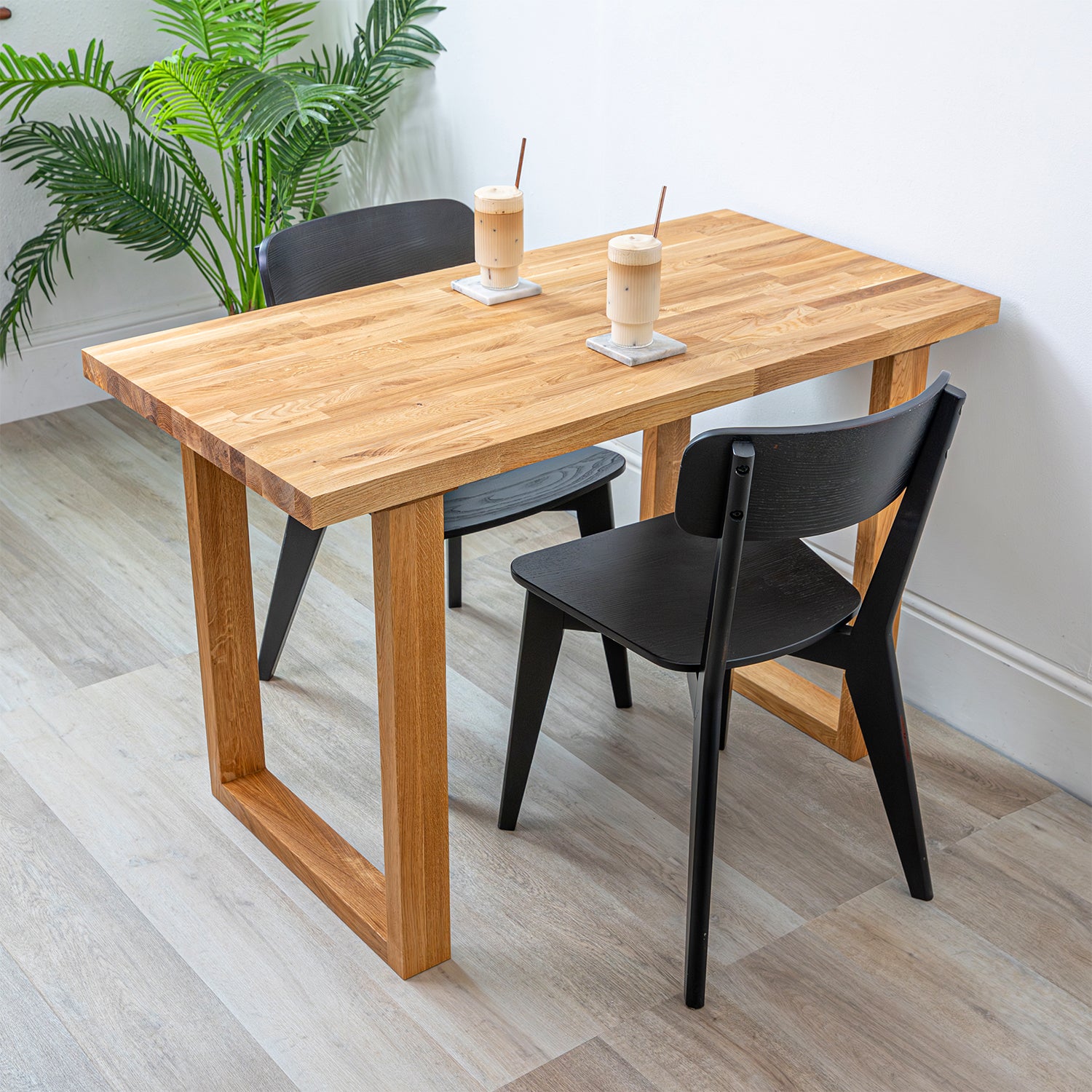 Oak Solid Wood Table With Wooden Square Legs