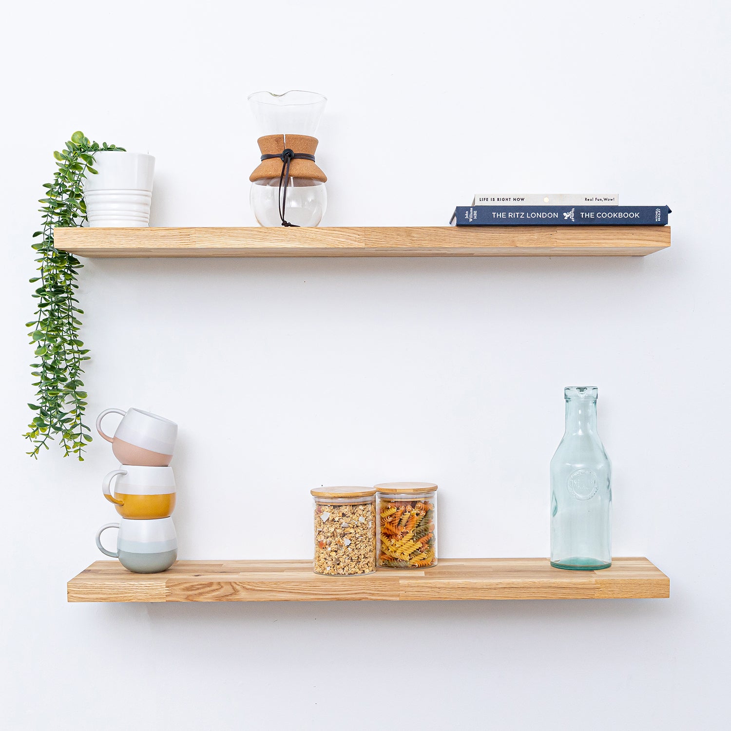 Oak Wood Floating Shelves