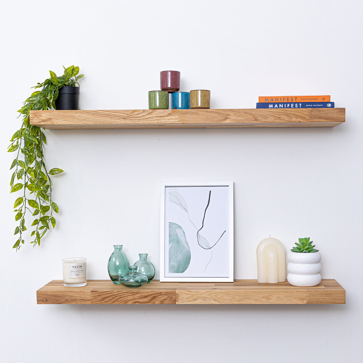 Solid Oak Floating Shelf - 40mm thick