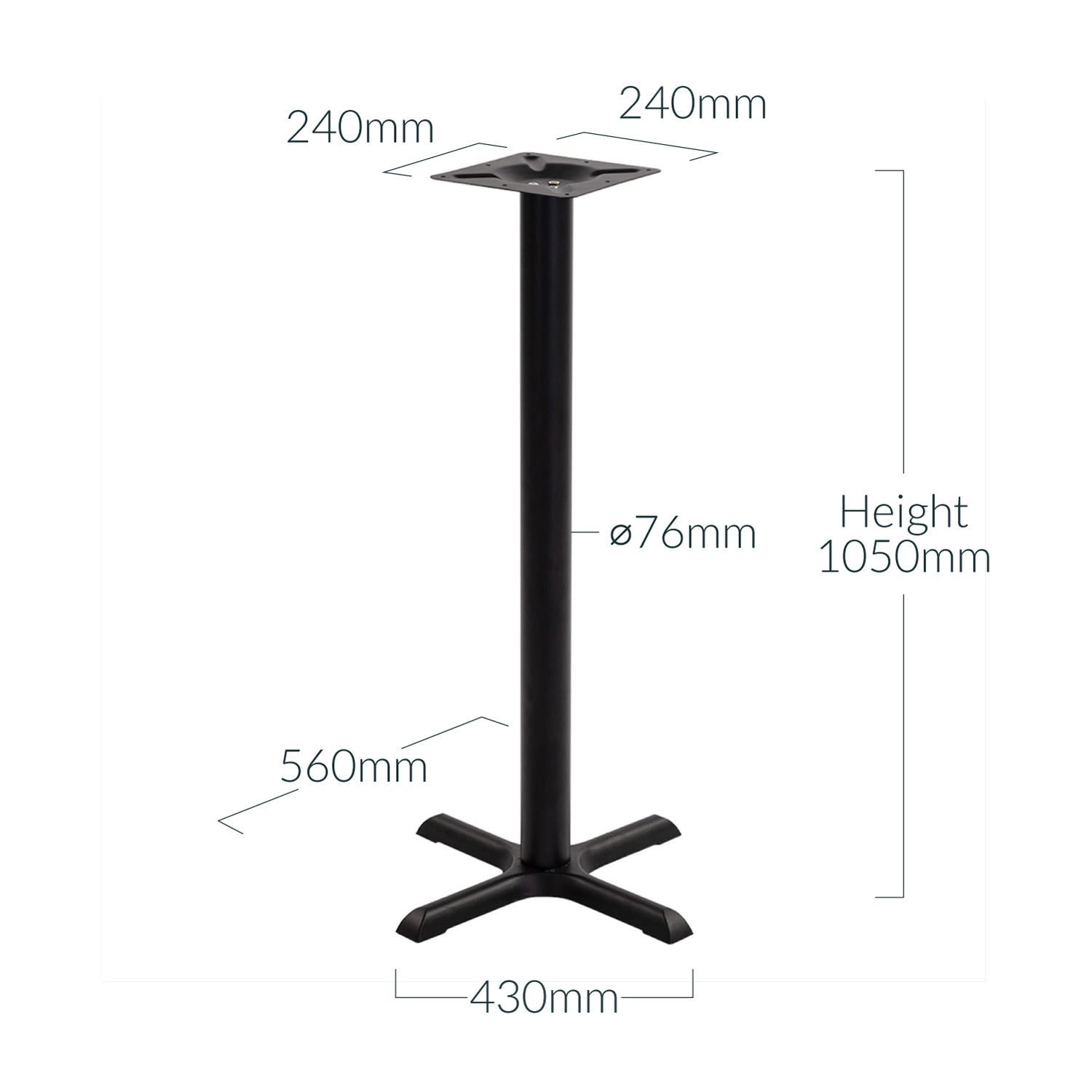 Powder-Coated Cast Iron Table Base