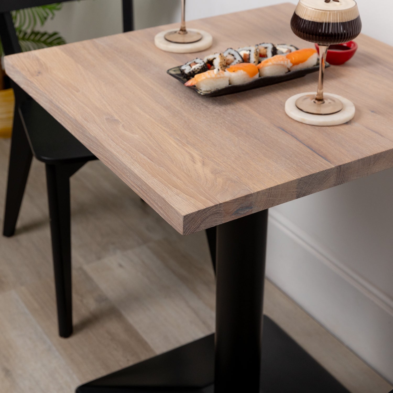 Premium Solid Oak Bistro Table - Natural Oak