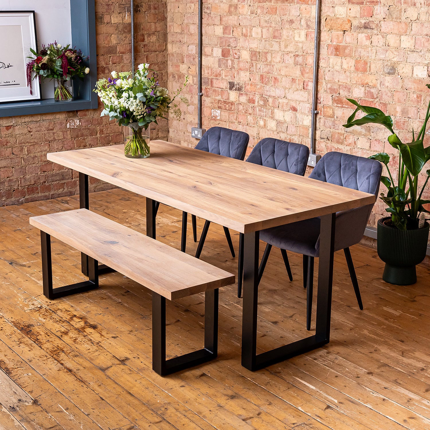 Premium Solid Oak Dining Table - Natural Oak