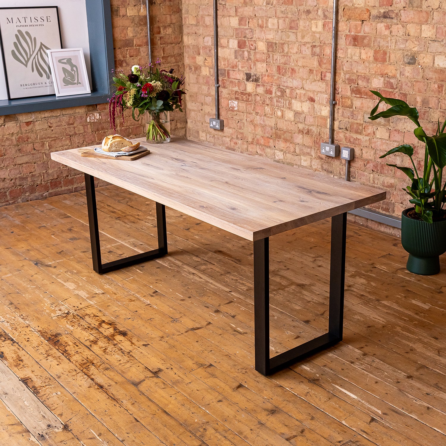 Premium Solid Oak Dining Table - White Oak