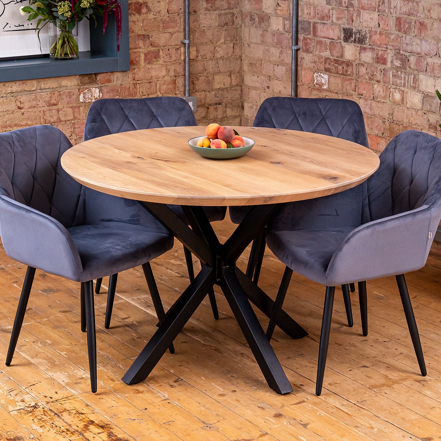 Premium Solid Oak Round Dining Table