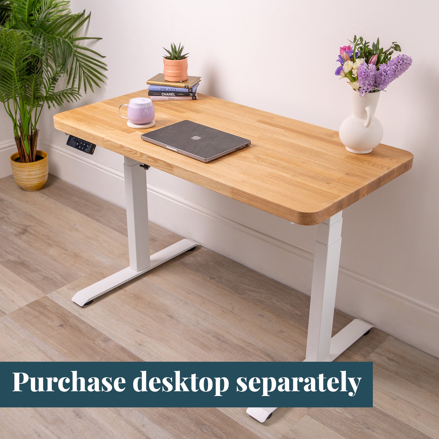 Premium White Metal Sit Stand Desk Frame domli d2