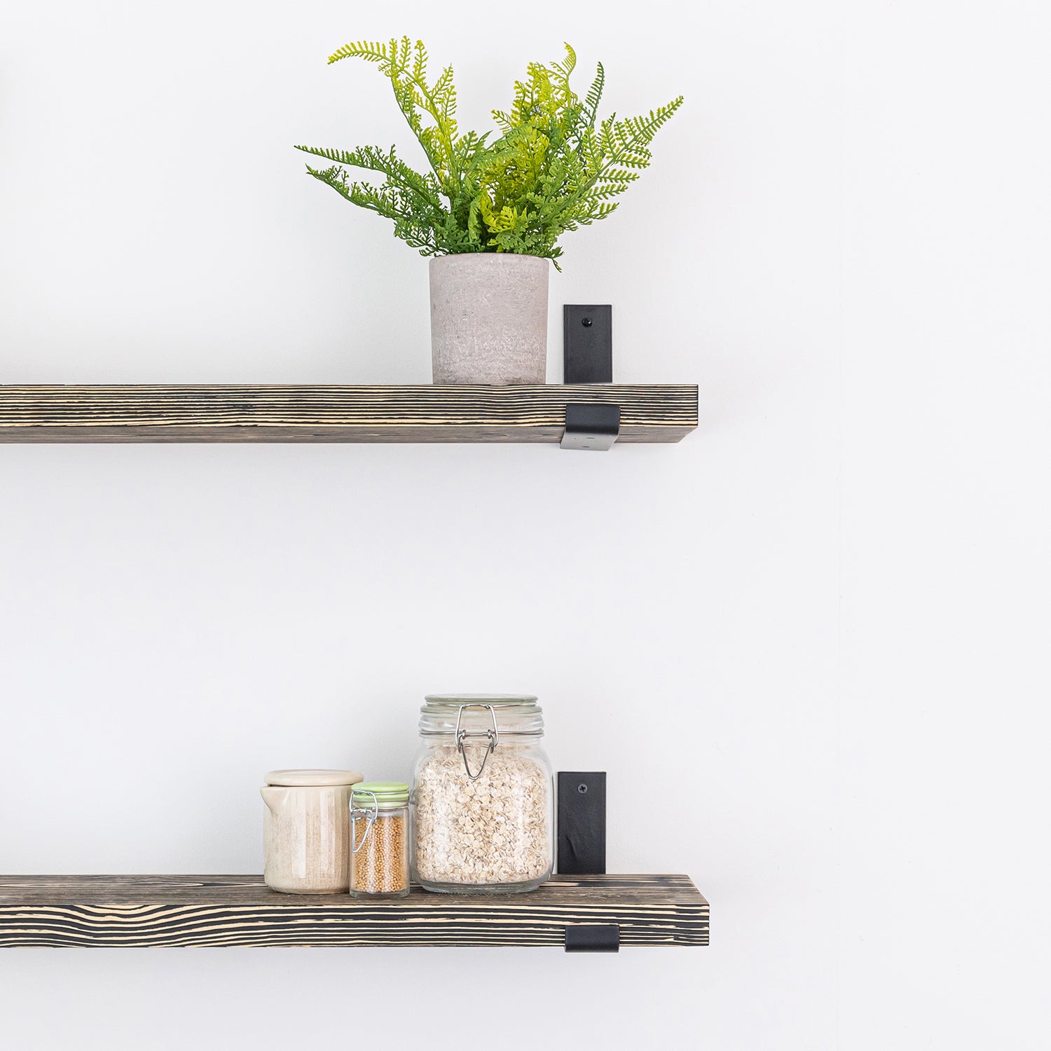 Pine Wall Shelves, Black