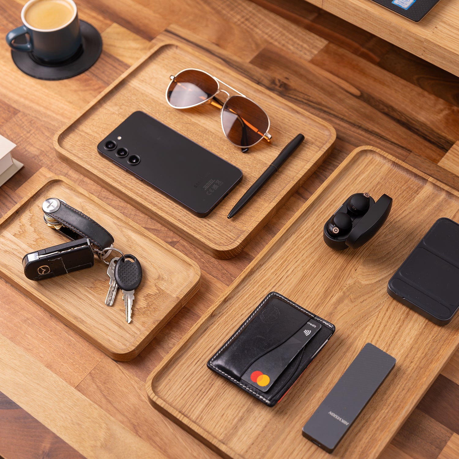 Solid Oak Desk Tidy