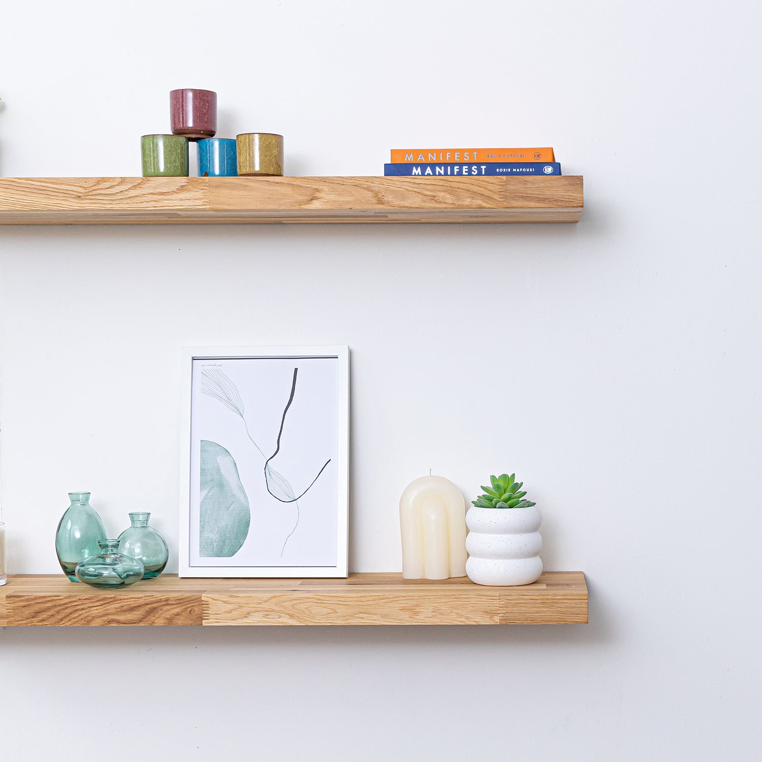 Oak Wood Floating Shelves