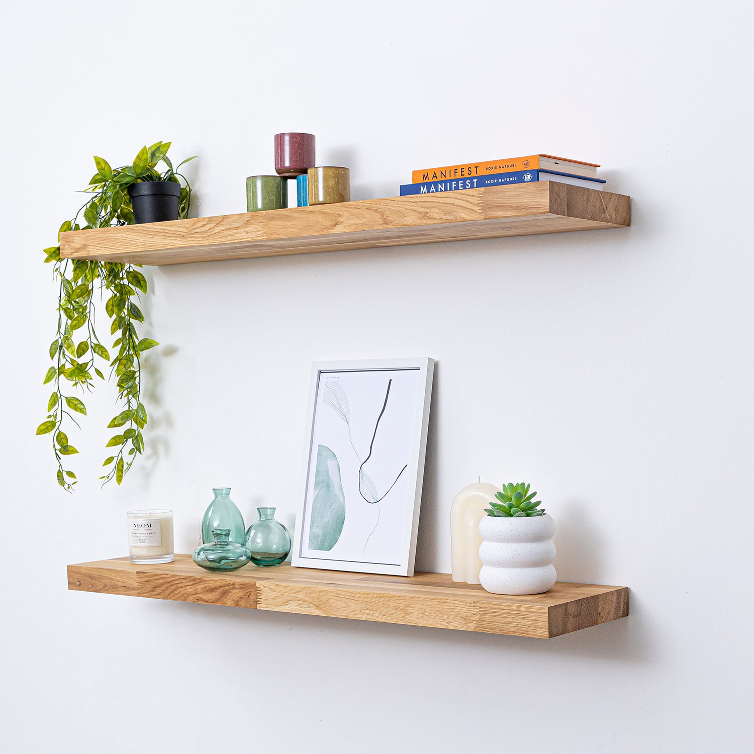 Solid Oak Floating Shelf - 40mm thick