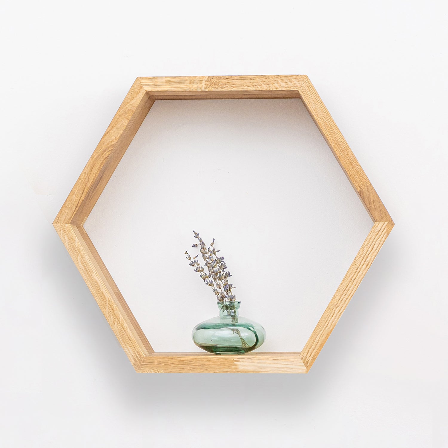 Solid Oak Hexagon Shelf