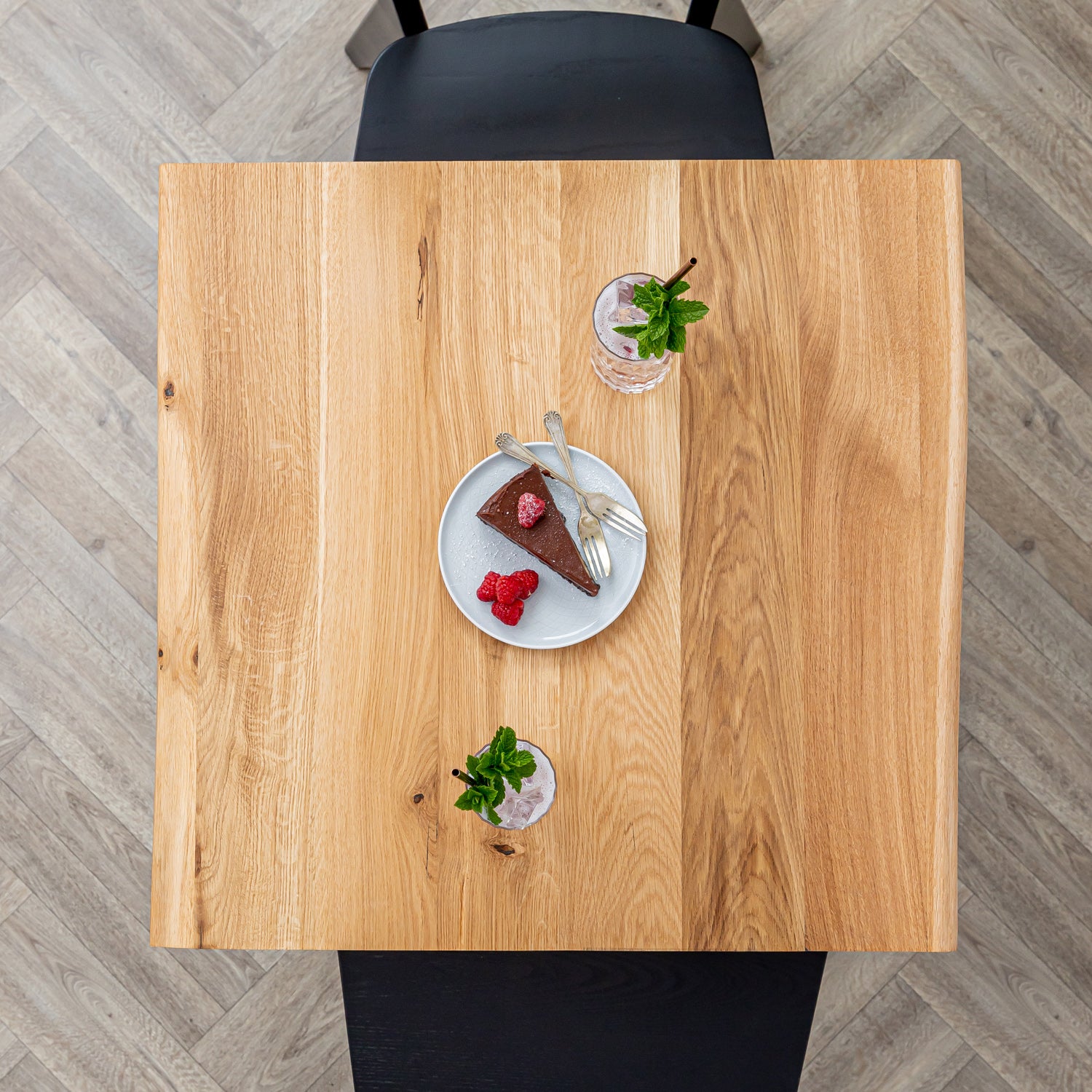 Solid Oak Live Edge Bistro Tabletop