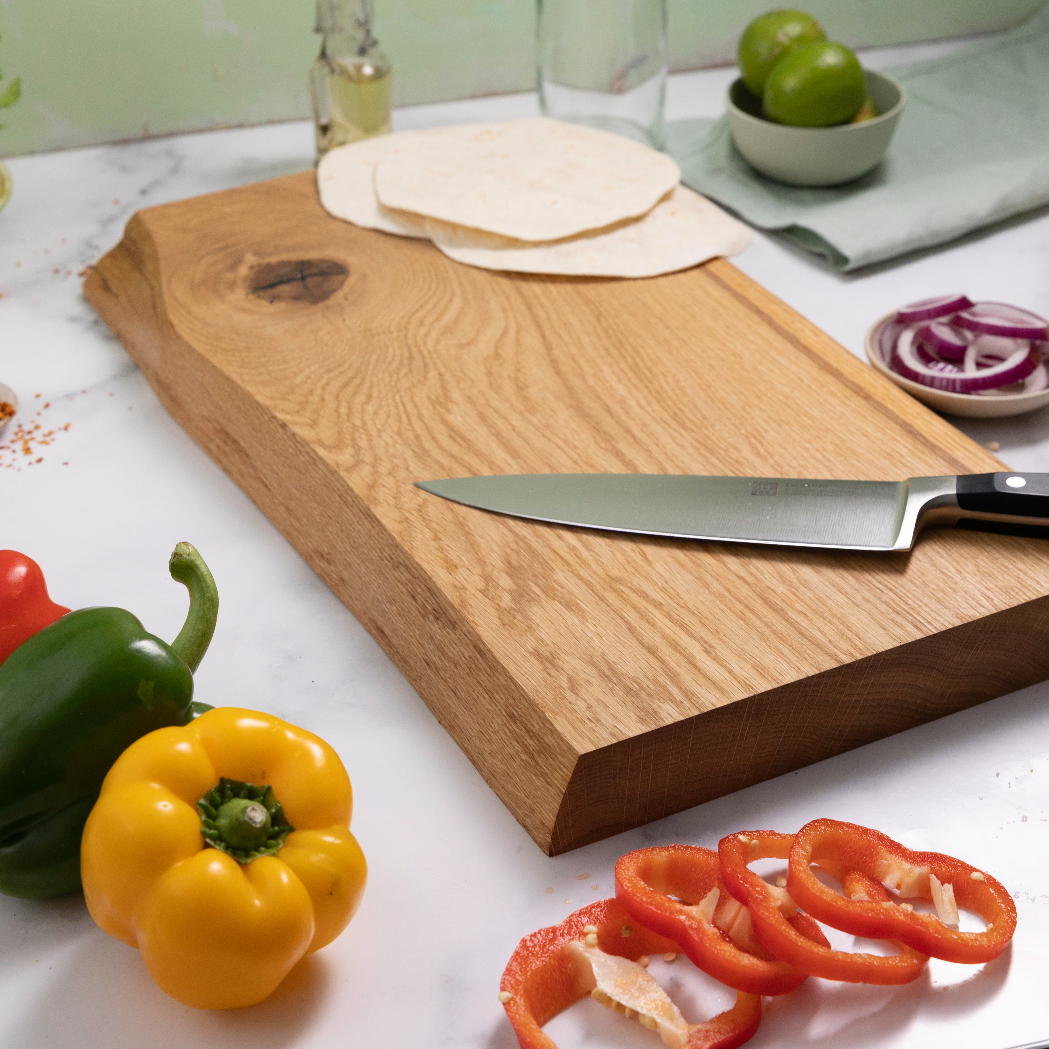 solid oak live edge chopping board 4