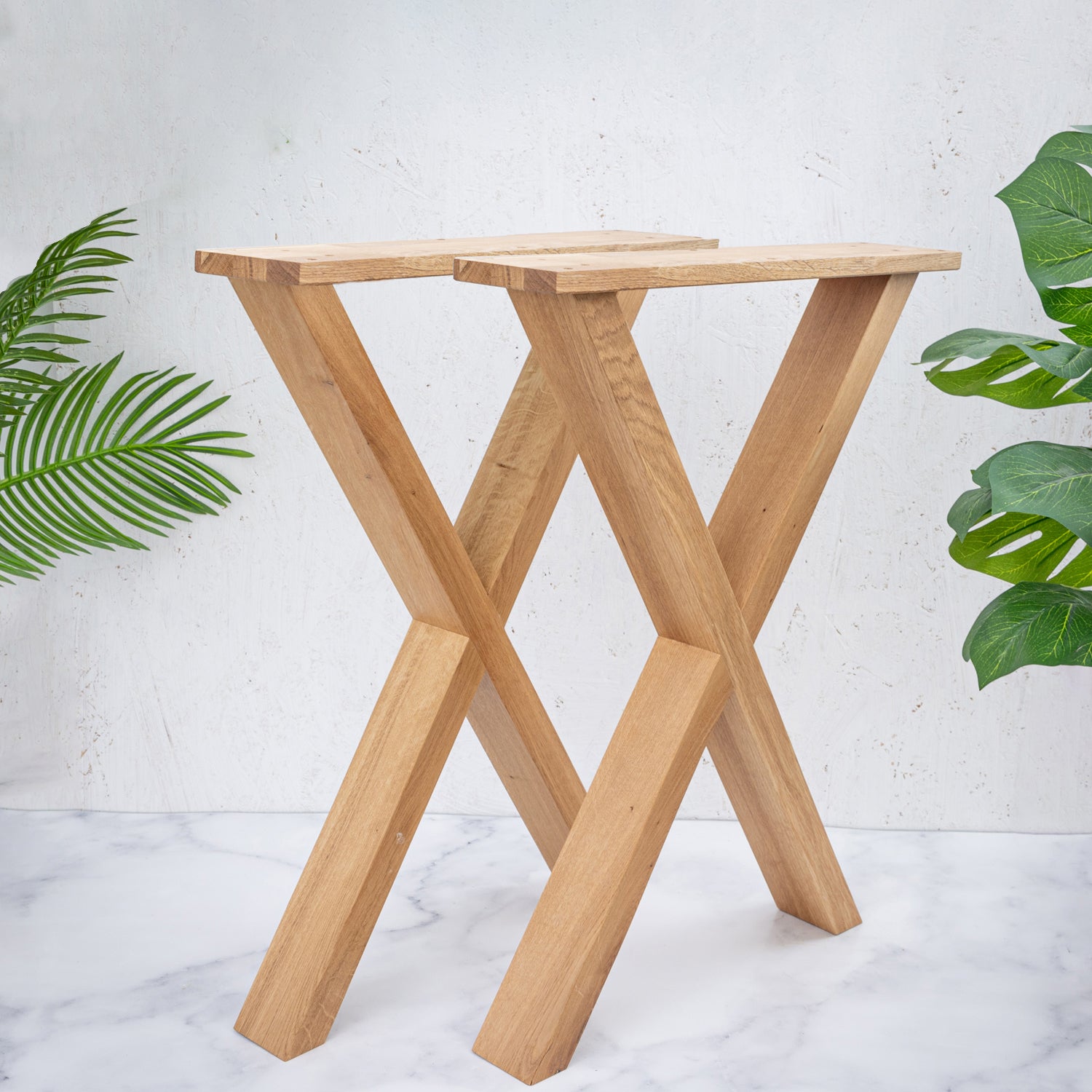 Solid Oak Table with Solid Oak Cross Legs