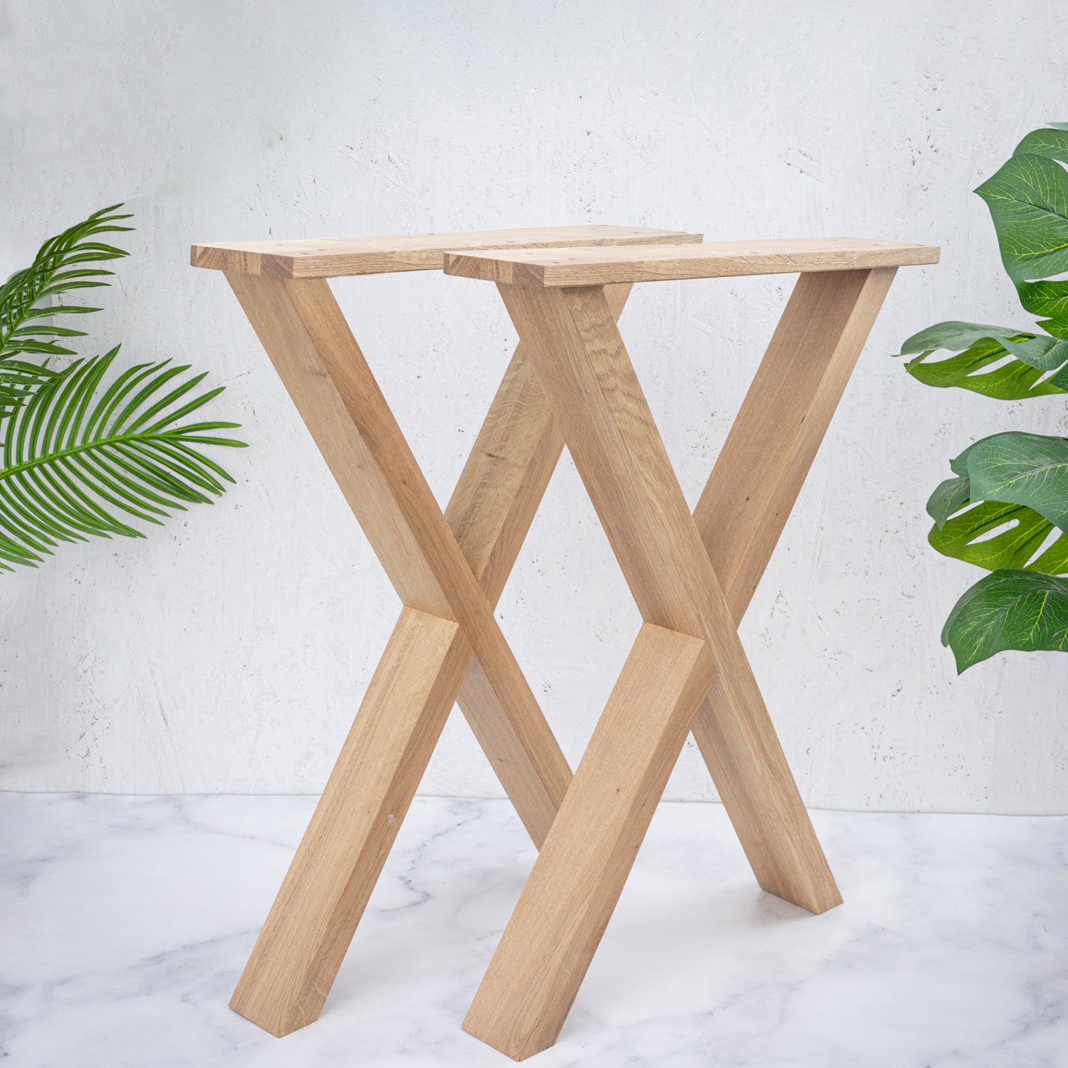 Solid Oak Table with Solid Oak Cross Legs