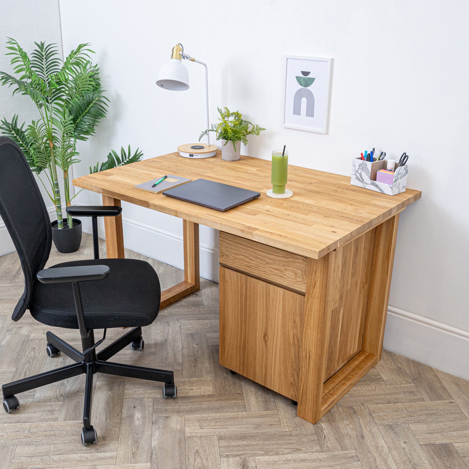 Solid Oak Under-Desk Drawer Unit