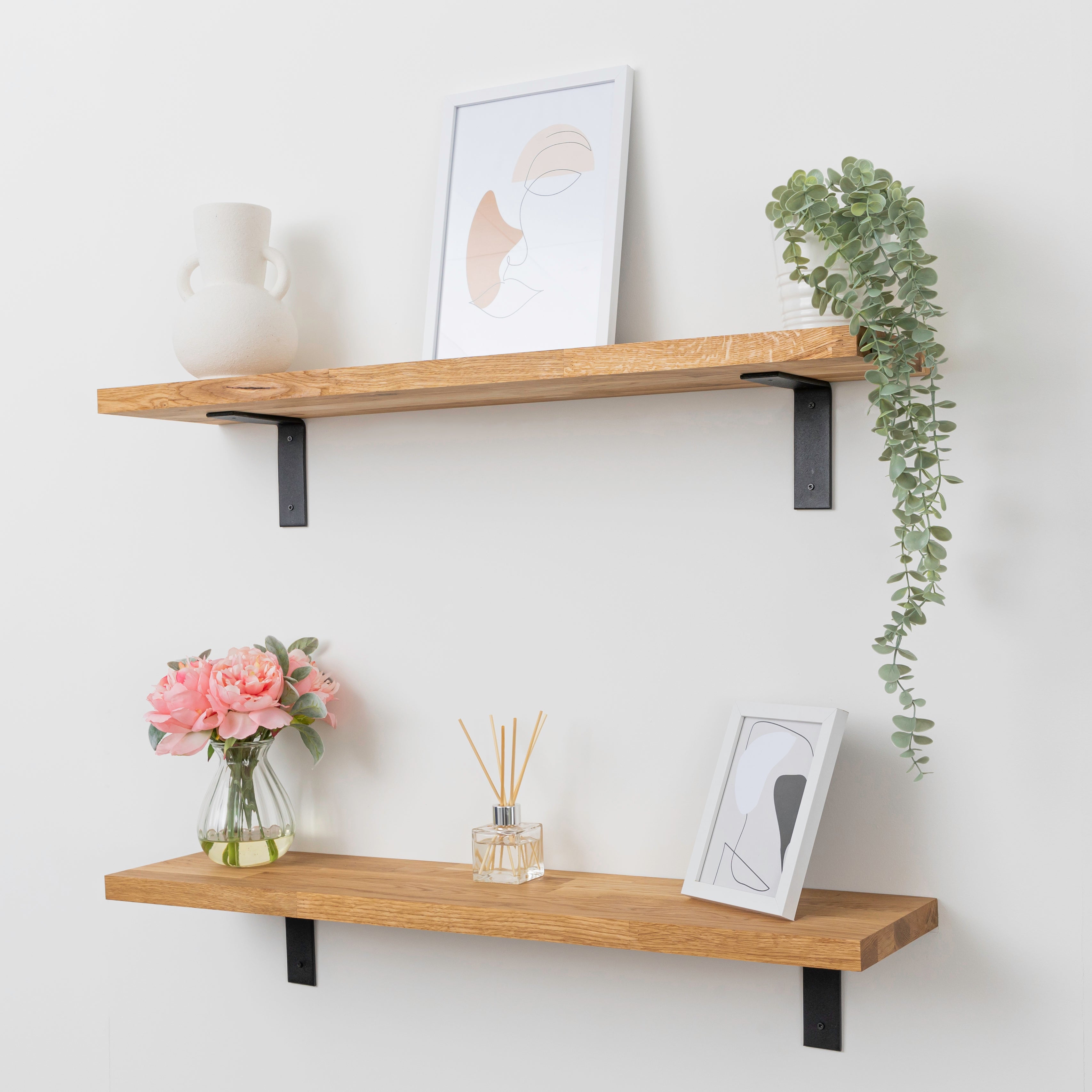 solid oak wall shelf 27mm thick 1