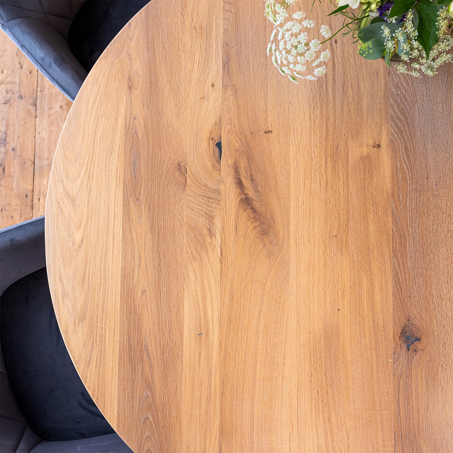 White Wood Round Dining Table