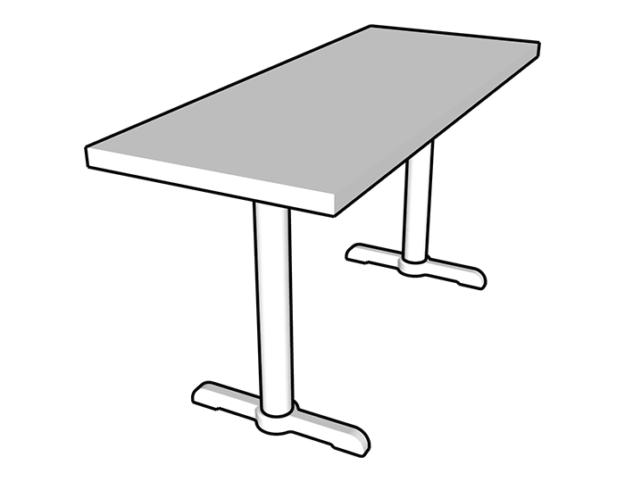 Wood Top with Twin Black Pedestal Legs Assembly Guide