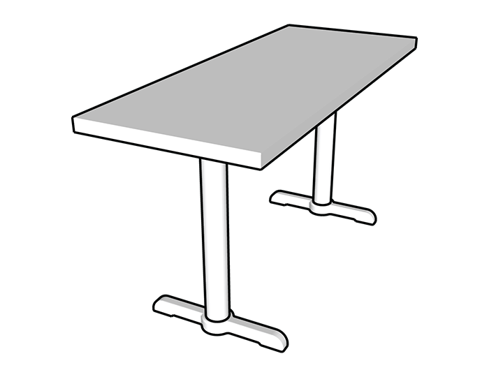 Wood Top with Twin Chrome Pedestal Legs Assembly Guide